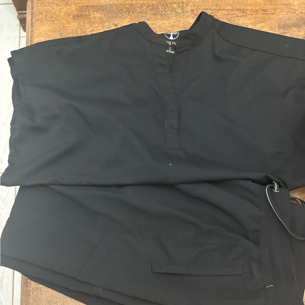 Healing Hands Black Scrub set